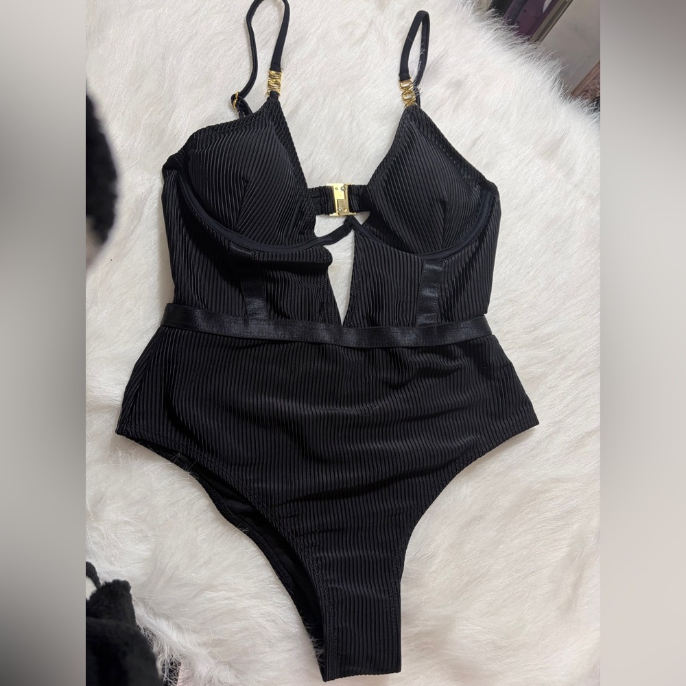 XOXO Black One-Piece Swimsuit - Picture 2 of 10